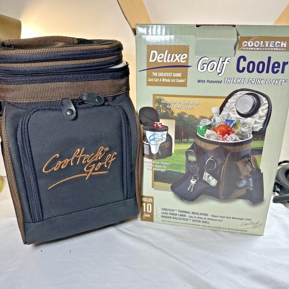 VTG Cooltech Golf Bag Deluxe Insulated Drink Cooler w/ Zipper Pockets/Handle NIB